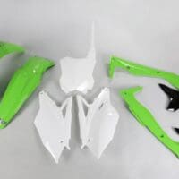 UFO Plastic kit OEM kleur groen/zwart/wit Kawasaki KX450F