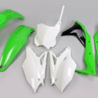 UFO Plastic kit OEM kleur groen/zwart/wit Kawasaki KX250F