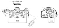 800Wx800H-1090749-2 BREMBO M50 Front Left Brake Caliper Titanium Ø30mm