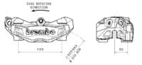 BREMBO M4 Front Left Brake Caliper Titanium Ø32mm
