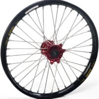 Picture 018 HAAN WHEELS Compleet Voorwiel 16x3,50x36T Zwart Velg/Rood Naaf/Zilver Spaken/Zilver Spaaknippels