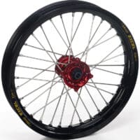 Picture 037 HAAN WHEELS Compleet Voorwiel 17x1,40x32T Zwart Velg/Rood Naaf/Zilver Spaken/Zilver Spaaknippels
