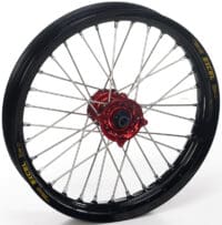 Picture 037 HAAN WHEELS Compleet Voorwiel 17x1,40x32T Zwart Velg/Rood Naaf/Zilver Spaken/Zilver Spaaknippels