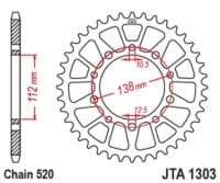 JT SPROCKETS Alu Standard Rear Sprocket - 520