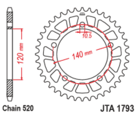 JT SPROCKETS Alu Standard Rear Sprocket - 520