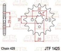 800Wx800H-1096587001-1 JT SPROCKETS Steel Standard Front Sprocket - 428