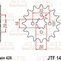800Wx800H-1096587001-1 JT SPROCKETS Steel Standard Front Sprocket - 428