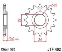 JT SPROCKETS Steel Noise Free Front Sprocket - 520
