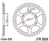 JT SPROCKETS Steel Standard Rear Sprocket - 520