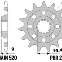 800Wx800H-1108873002-1 PBR Staal standaard voortandwiel 2292 - 520
