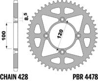 800Wx800H-1108922005-1 PBR Standaard staal achtertandwiel - 428