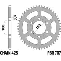 PBR C45 Standaard staal achtertandwiel - 428
