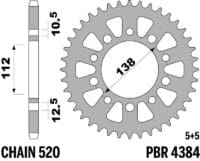 800Wx800H-1108956001-1 PBR Staal C45 getemperd achtertandwiel 4384 - 520