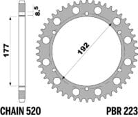 800Wx800H-1108978003-1 PBR Aluminium ultralicht achtertandwiel 223 - 520