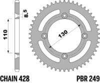 800Wx800H-1108980003-1 PBR Aluminium ultralicht achtertandwiel 249 - 428