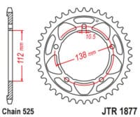 JT SPROCKETS Rear Sprocket Steel Standard - 525
