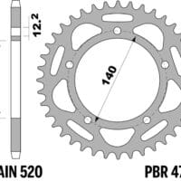 PBR Aluminium ultralicht hard geanodiseerd achtertandwiel 4743 - 520
