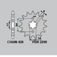 800Wx800H-1122396002-1 PBR Staal standaard voortandwiel 2298 - 428