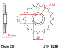 JT SPROCKETS Steel Noise Free Front Sprocket - 520