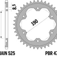 800Wx800H-1126476001-1 PBR Staal standaard achtertandwiel - 525