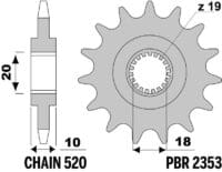 PBR Standaard staal voortandwiel 599 - 428
