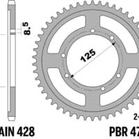 800Wx800H-1126483001-1 PBR Staal standaard achtertandwiel - 428