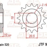 800Wx800H-1126652001-1 JT SPROCKETS Standaard staal voortandwiel 910 - 520