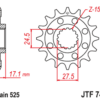 JT SPROCKETS Staal geluidsarm voortandwiel 749 - 525
