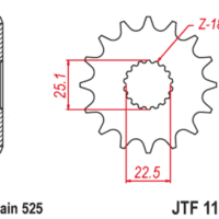 800Wx800H-1126786001-1 JT SPROCKETS Staal geluidsarm voortandwiel 1186 - 525