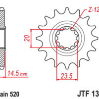 800Wx800H-1126788001-1 JT SPROCKETS Staal geluidsarm voortandwiel 1345 - 520