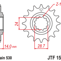 800Wx800H-1126789001-1 JT SPROCKETS Staal geluidsarm voortandwiel 1529 - 525