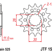 800Wx800H-1126793002-1 JT SPROCKETS Staal geluidsarm voortandwiel 1591 - 525
