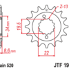 JT SPROCKETS Staal geluidsarm voortandwiel 1908 - 520
