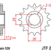 JT SPROCKETS Staal geluidsarm voortandwiel 295 - 525