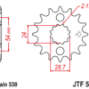 JT SPROCKETS Staal geluidsarm voortandwiel 517 - 530