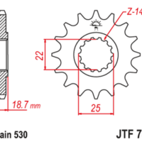800Wx800H-1126804001-1 JT SPROCKETS Staal geluidsarm voortandwiel 743 - 530
