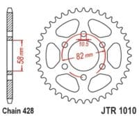 JT SPROCKETS Standaard staal achtertandwiel - 1010 - 428