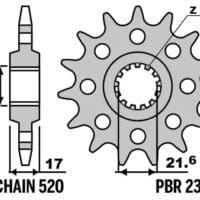 800Wx800H-1127985001-1 PBR Standaard staal voortandwiel 2365 - 520