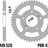PBR Standaard staal achtertandwiel - 520