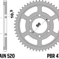 PBR C45 Standaard staal achtertandwiel 4761 - 520