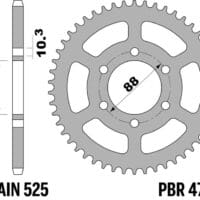 PBR C45 Standaard staal achtertandwiel 4763 - 525