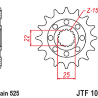 800Wx800H-1127996001-1 JT SPROCKETS Standaard staal voortandwiel 1025 - 525