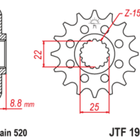 800Wx800H-1128038001-1 JT SPROCKETS Standaard staal voortandwiel 1901 - 520