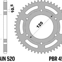 PBR Standaard staal achtertandwiel 4530 - 520