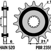 800Wx800H-1129680001-1 PBR Standaard staal voortandwiel 2359G - 520
