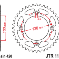 800Wx800H-1129820004-1 JT SPROCKETS Standaard staal achtertandwiel - 1141 - 420
