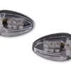 800Wx800H-1139711-1 HIGHSIDER Smart Drop LED Indicator Body Black / Lens Clear (Pair), Front & Rear