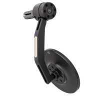 HIGHSIDER pro Conero Black-Edition, Bar End Mirror with LED Indicator, Matt-Black (1pc.)