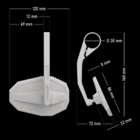 HIGHSIDER smart Bar End Mirror Straight Black Long (1pc)