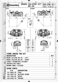 BREMBO UPGRADE GP4-RS Radiale remklauw voor 4 zuigers Ø30 mm